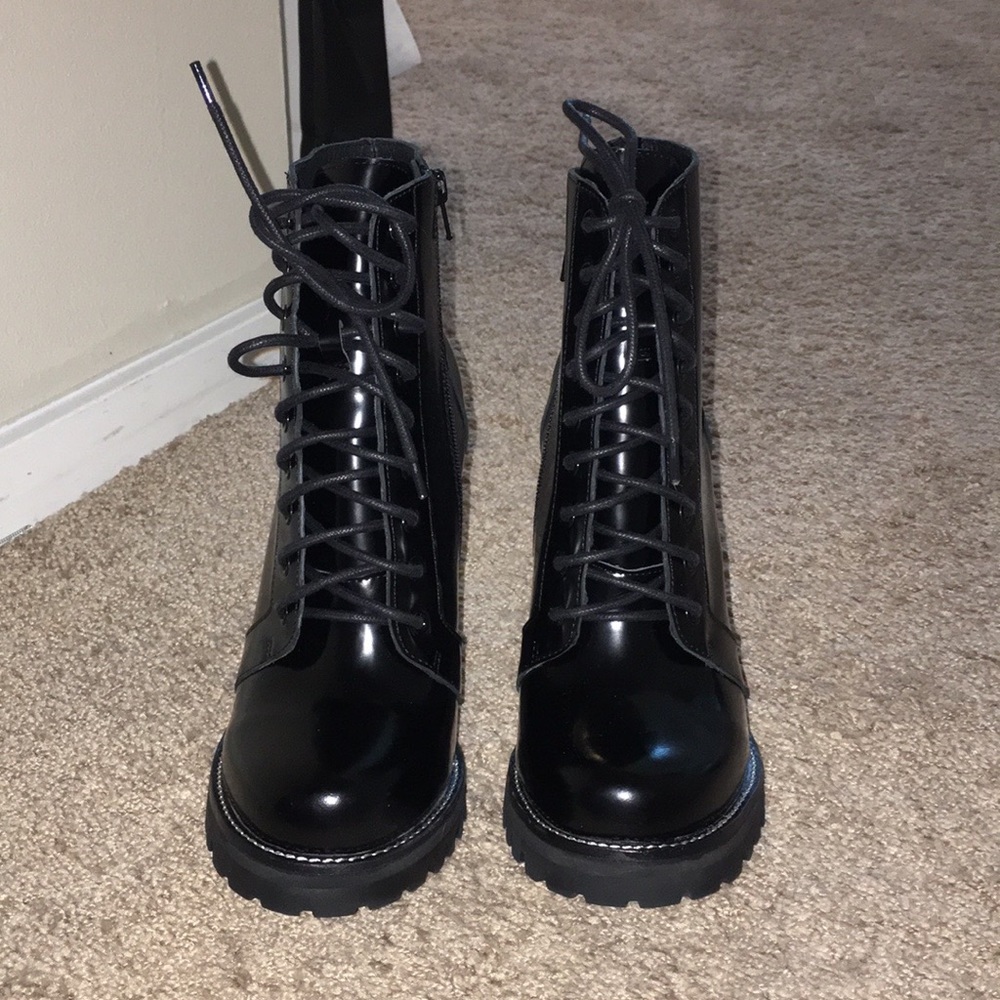 Classy heeled combat boots